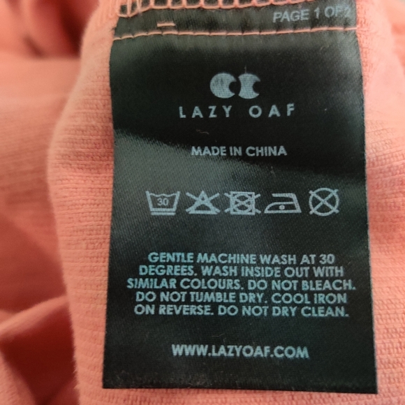 Lazy Oaf Happy Sad Corduroy Midi Dress in Coral UK10/US6 - Picture 5 of 6